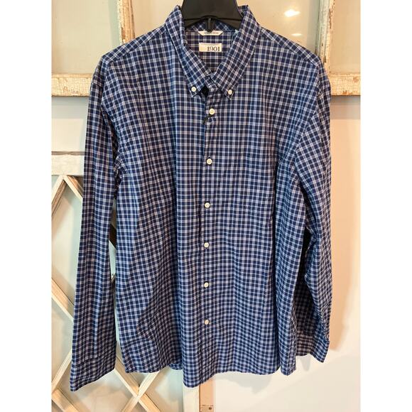 NWT Nordstrom 1901 size XL blue plaid button down shirt - Picture 1 of 3